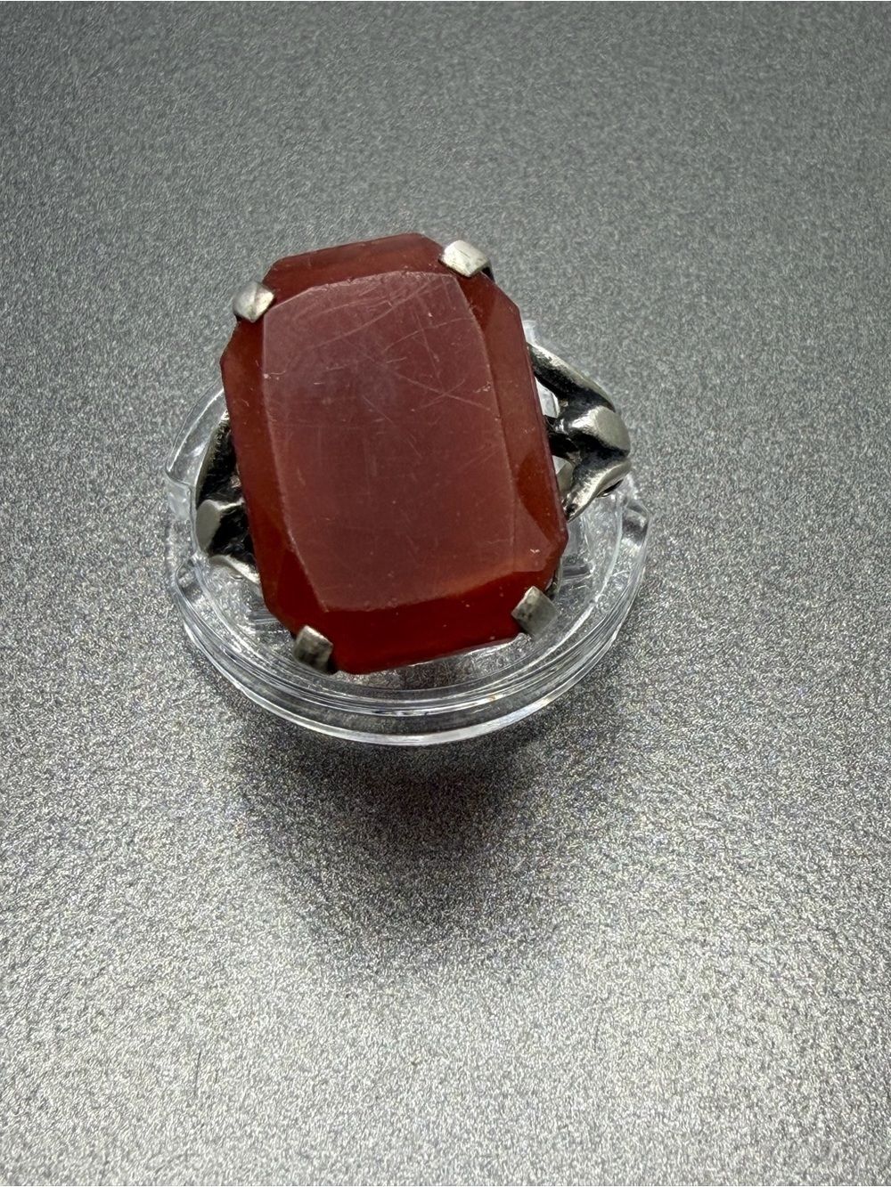 🔥2/$100 Antique Sterling Ring with Deep Red Carnelian Stone